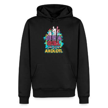Axolotl Reptile Salamandre Aquarium Kawaii Lurch - Sweat à capuche Premium bio Homme - noir - Devant - Nico (187cm)