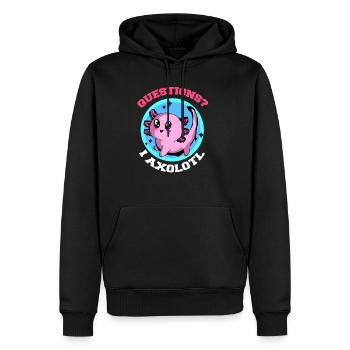 Axolotl Reptile Salamandre Aquarium Kawaii Lurch - Sweat à capuche Premium bio Homme - noir - Devant - Nico (187cm)