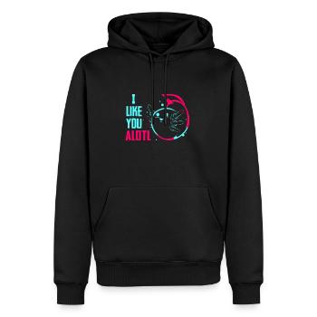Axolotl Reptile Salamandre Aquarium Kawaii Lurch - Sweat à capuche Premium bio Homme - noir - Devant - Nico (187cm)