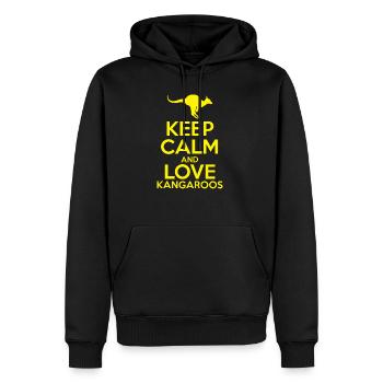 kangourou - Sweat à capuche Premium bio Homme - noir - Devant - Nico (187cm)