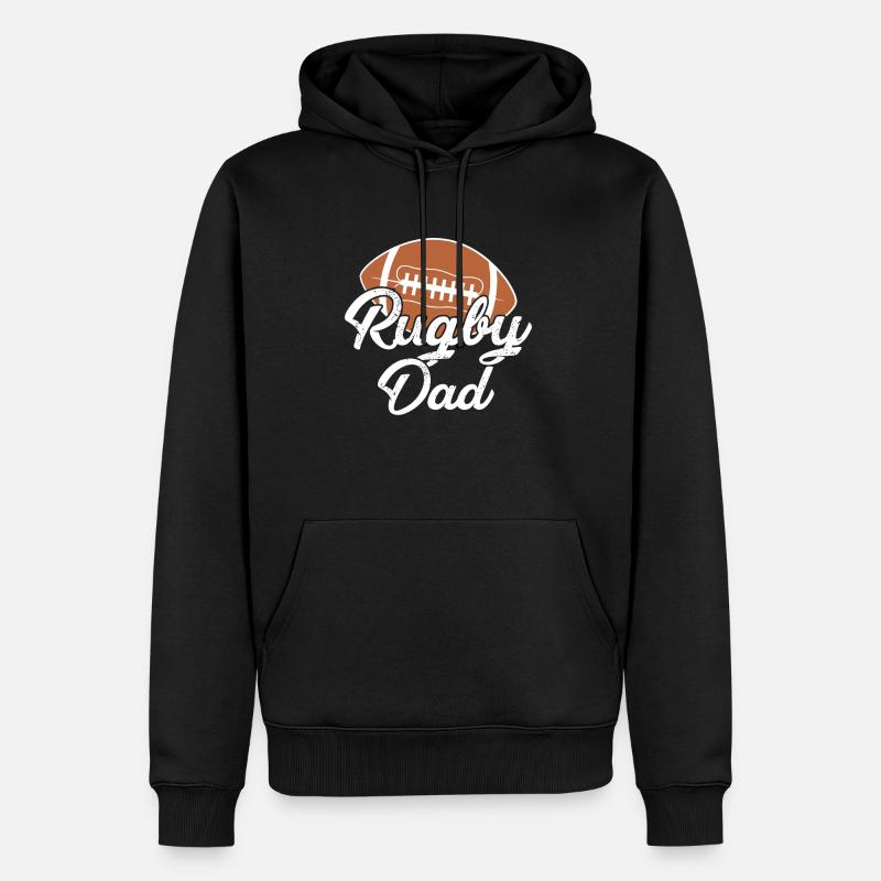 PAPA RUGBY - Sweat à capuche Premium bio Homme - noir