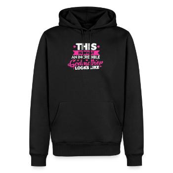 marraine - Sweat à capuche Premium bio Homme - noir - Devant - Nico (187cm)