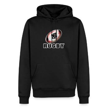 Neuseeland - Männer Premium Bio Hoodie - Schwarz - Vorne - Nico (187cm)