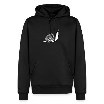 Schnecke mit Schneckenhaus - Männer Premium Bio Hoodie - Schwarz - Vorne - Nico (187cm)