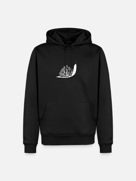 Snail with snail shell - Men’s Premium Organic Hoodie - black