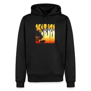 Nashorn Afrika - Männer Premium Bio Hoodie - Schwarz - Vorne - Nico (187cm)