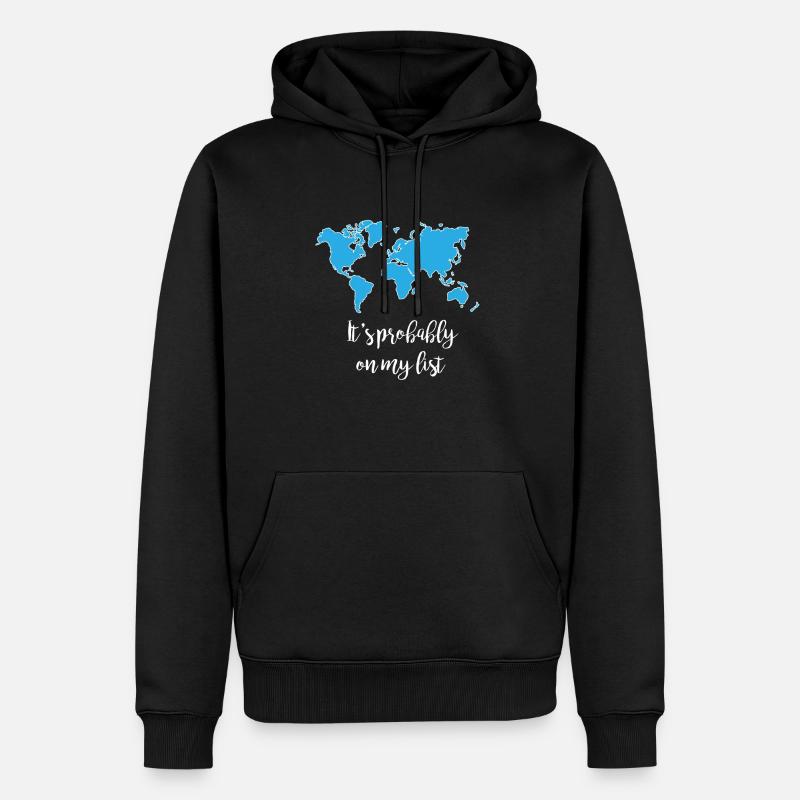 Globe monde voyage voyage - Sweat à capuche Premium bio Homme - noir