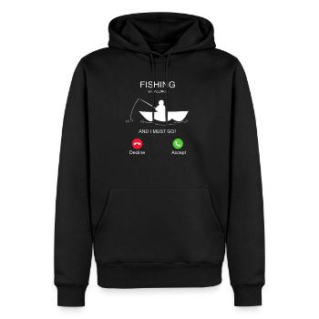 Fishing is calling and I must go - Männer Premium Bio Hoodie - Schwarz - Vorne - Nico (187cm)