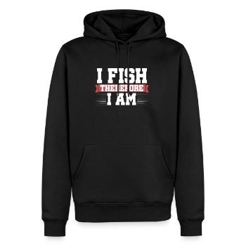 I fish therefore I am - Männer Premium Bio Hoodie - Schwarz - Vorne - Nico (187cm)