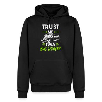 Chauffeur de bus - Sweat à capuche Premium bio Homme - noir - Devant - Nico (187cm)