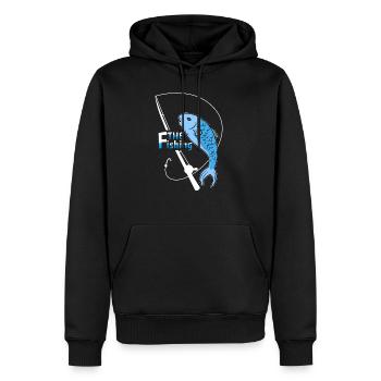 The fishing - Männer Premium Bio Hoodie - Schwarz - Vorne - Nico (187cm)