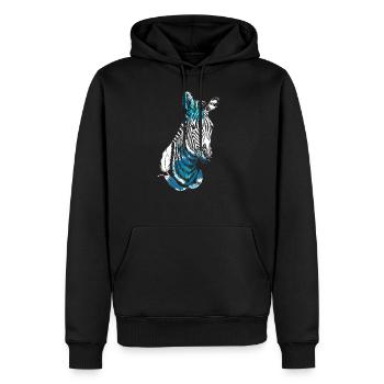 zèbre - Sweat à capuche Premium bio Homme - noir - Devant - Nico (187cm)