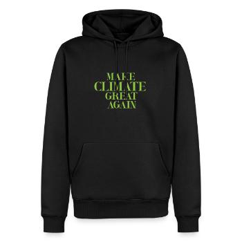 Climate Change Climate - Men’s Premium Organic Hoodie - black - Front - Nico (187cm)