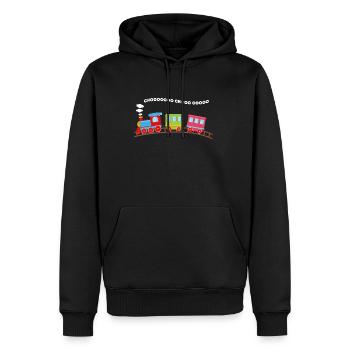 Chemin de fer train conducteur de train Locomotive - Sweat à capuche Premium bio Homme - noir - Devant - Nico (187cm)