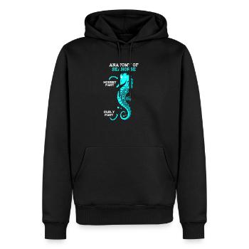 Seepferd Seepferdchen Retro Vintage Meer Geschenk - Männer Premium Bio Hoodie - Schwarz - Vorne - Nico (187cm)