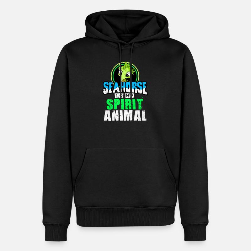 Hippocampe - Sweat à capuche Premium bio Homme - noir