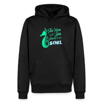 Seepferd - Männer Premium Bio Hoodie - Schwarz - Vorne - Nico (187cm)
