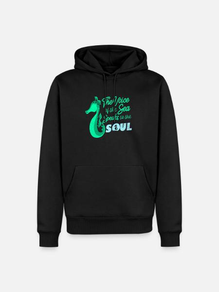 Seepferd - Männer Premium Bio Hoodie - Schwarz