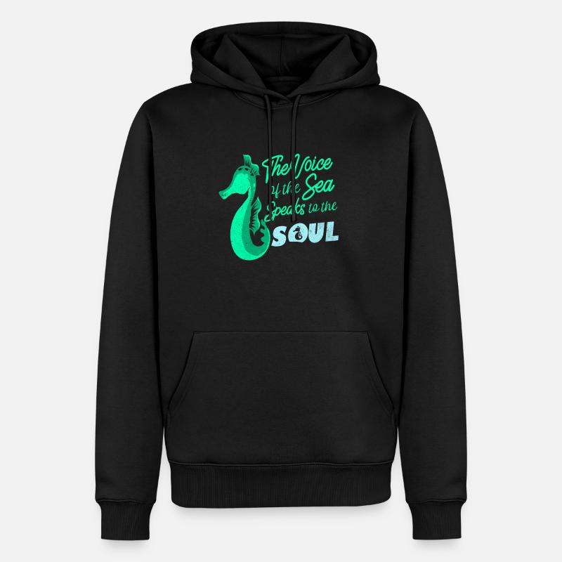 Hippocampe - Sweat à capuche Premium bio Homme - noir