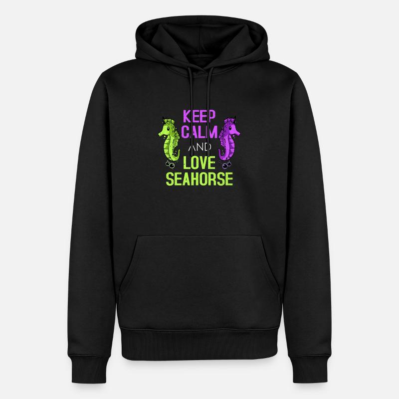 Seepferd - Männer Premium Bio Hoodie - Schwarz