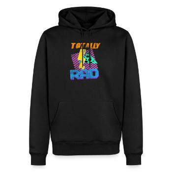 Années 80 - Sweat à capuche Premium bio Homme - noir - Devant - Nico (187cm)