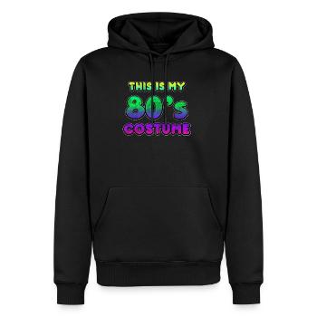 Années 80 - Sweat à capuche Premium bio Homme - noir - Devant - Nico (187cm)