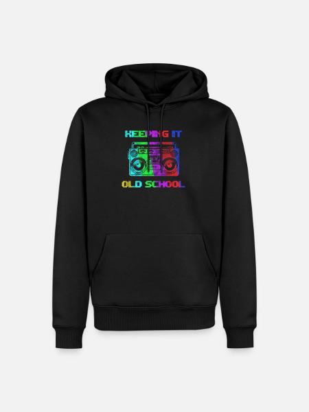 Old School - Männer Premium Bio Hoodie - Schwarz