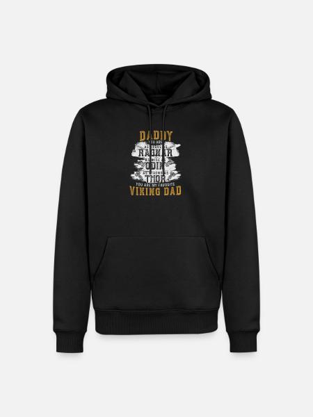 Vikingens far klog som Odin stark som Thor - Herre Premium økologisk hoodie - sort