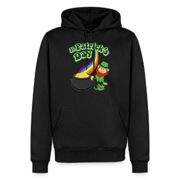 Saint Patrick - Sweat à capuche Premium bio Homme - noir - Devant - Nico (187cm)