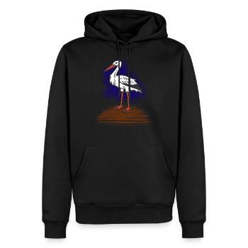 cigogne - Sweat à capuche Premium bio Homme - noir - Devant - Nico (187cm)
