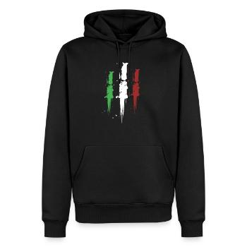 Italien Italia Amore italienische Flagge SPQR - Männer Premium Bio Hoodie - Schwarz - Vorne - Nico (187cm)