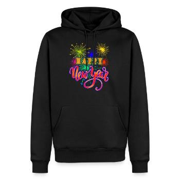 Neujahr Happy New year - Männer Premium Bio Hoodie - Schwarz - Vorne - Nico (187cm)