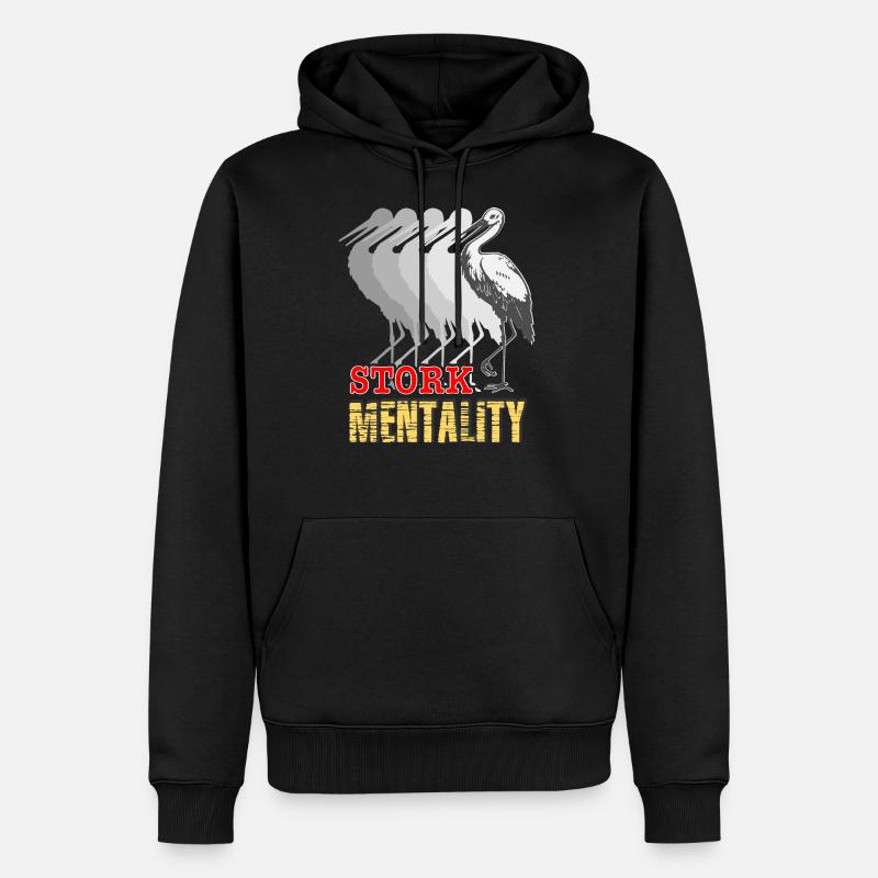 Storch - Männer Premium Bio Hoodie - Schwarz