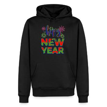 Neujahr Happy New year - Männer Premium Bio Hoodie - Schwarz - Vorne - Nico (187cm)