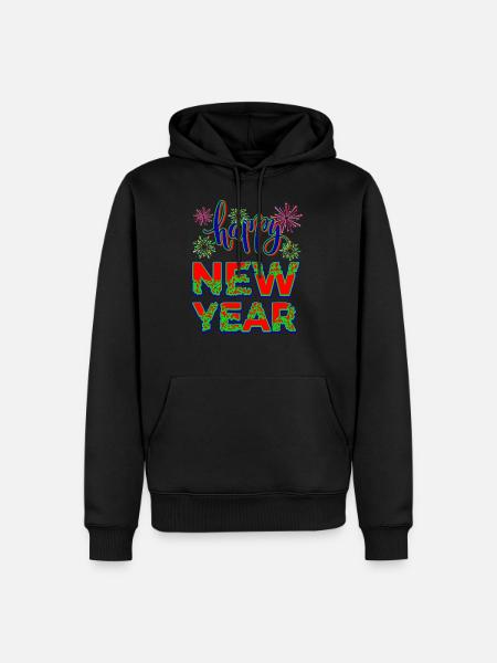 Neujahr Happy New year - Männer Premium Bio Hoodie - Schwarz
