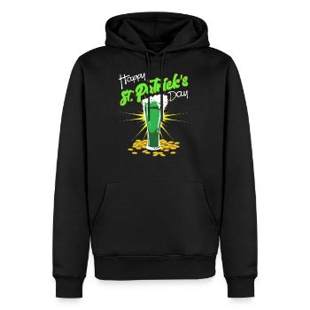 Saint Patrick - Sweat à capuche Premium bio Homme - noir - Devant - Nico (187cm)