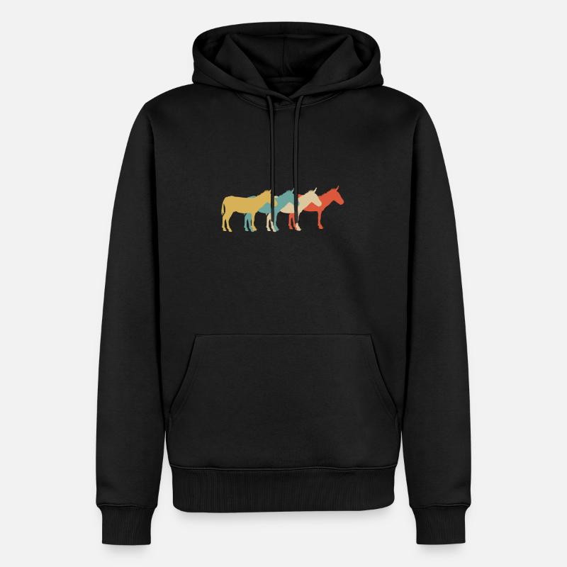 Âne Ferme - Sweat à capuche Premium bio Homme - noir