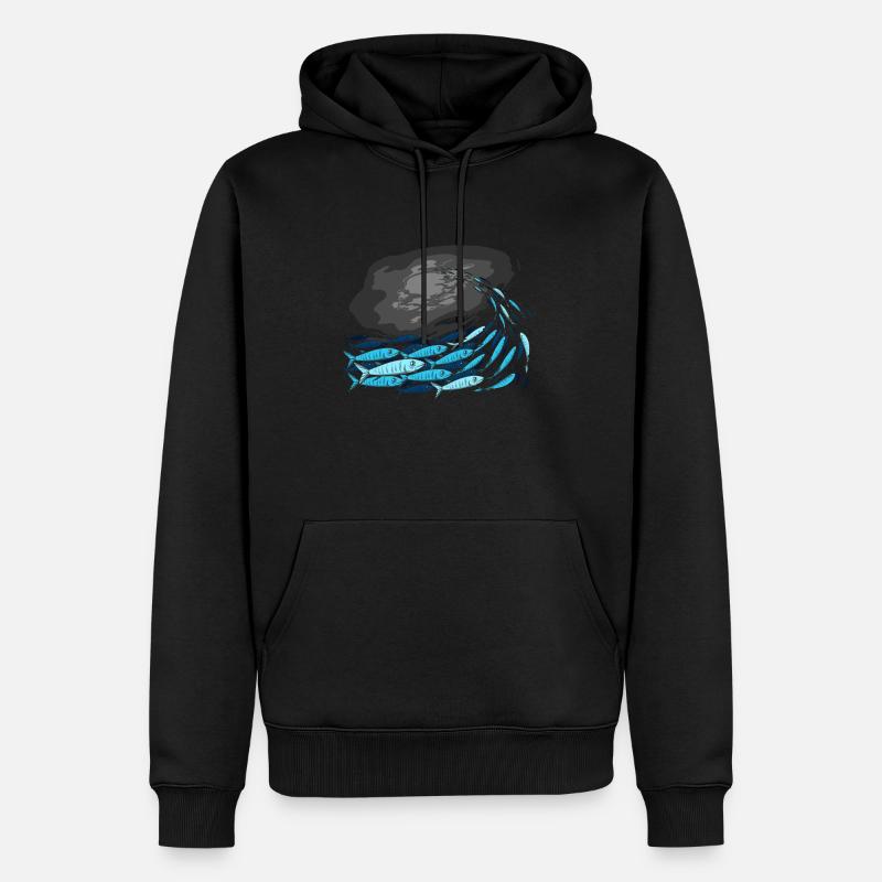 Fische Raubfisch - Männer Premium Bio Hoodie - Schwarz