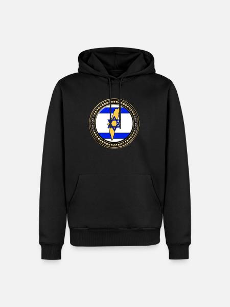 Israel flag map - Men’s Premium Organic Hoodie - black