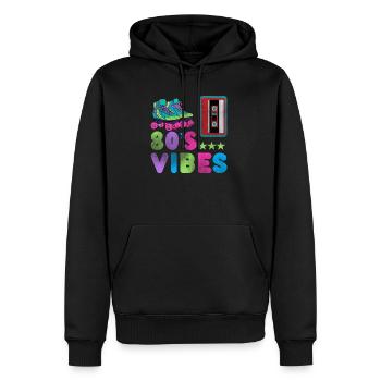 80er Jahre - Männer Premium Bio Hoodie - Schwarz - Vorne - Nico (187cm)