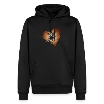 Heart with Eagle Golden Eagle Osprey White-tailed Eagle - Men’s Premium Organic Hoodie - black - Front - Nico (187cm)