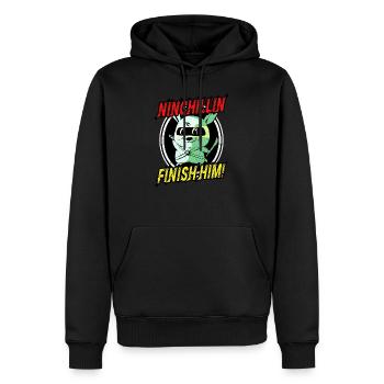 Chinchilla - Männer Premium Bio Hoodie - Schwarz - Vorne - Nico (187cm)