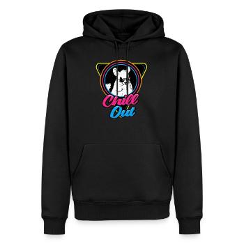 Chinchilla - Männer Premium Bio Hoodie - Schwarz - Vorne - Nico (187cm)