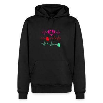 Chinchilla - Männer Premium Bio Hoodie - Schwarz - Vorne - Nico (187cm)