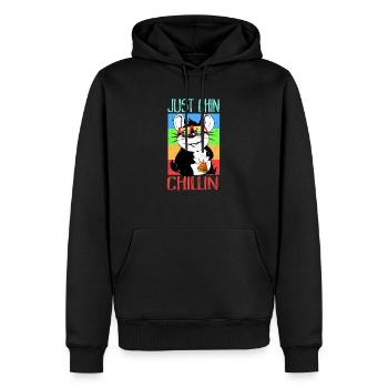 Chinchilla - Sweat à capuche Premium bio Homme - noir - Devant - Nico (187cm)