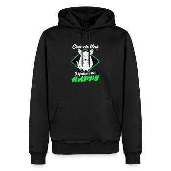 Chinchilla - Männer Premium Bio Hoodie - Schwarz - Vorne - Nico (187cm)