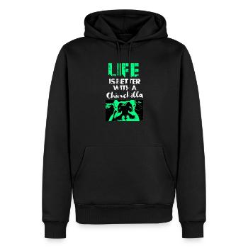 Chinchilla Geschenk Südamerika Nagetier Haustier - Männer Premium Bio Hoodie - Schwarz - Vorne - Nico (187cm)