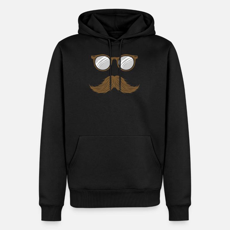 Moustache - Oberlippenbart - Mustache - Männer Premium Bio Hoodie - Schwarz