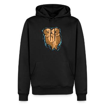 Loutre - Sweat à capuche Premium bio Homme - noir - Devant - Nico (187cm)
