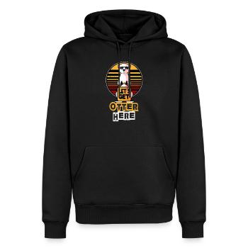 Loutre - Sweat à capuche Premium bio Homme - noir - Devant - Nico (187cm)